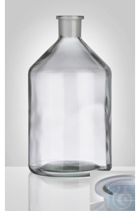 Reagent bottle, clear, narrow neck, conical shoulder, 1000 ml, NS 29/32, dim. Ø 106 x H 199 mm,...